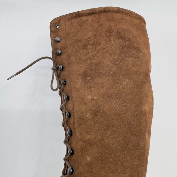FRATELLI ROSSETTI Chocolate Brown Suede Knee-High Riding Boots - Picture 7 of 13